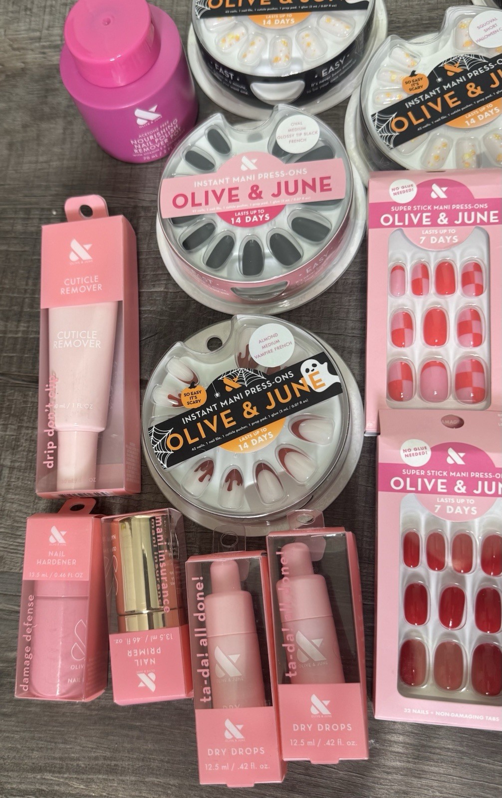Olive & June Large 49 Piece Lot Press On Nails and Nail Care New $350+ Value