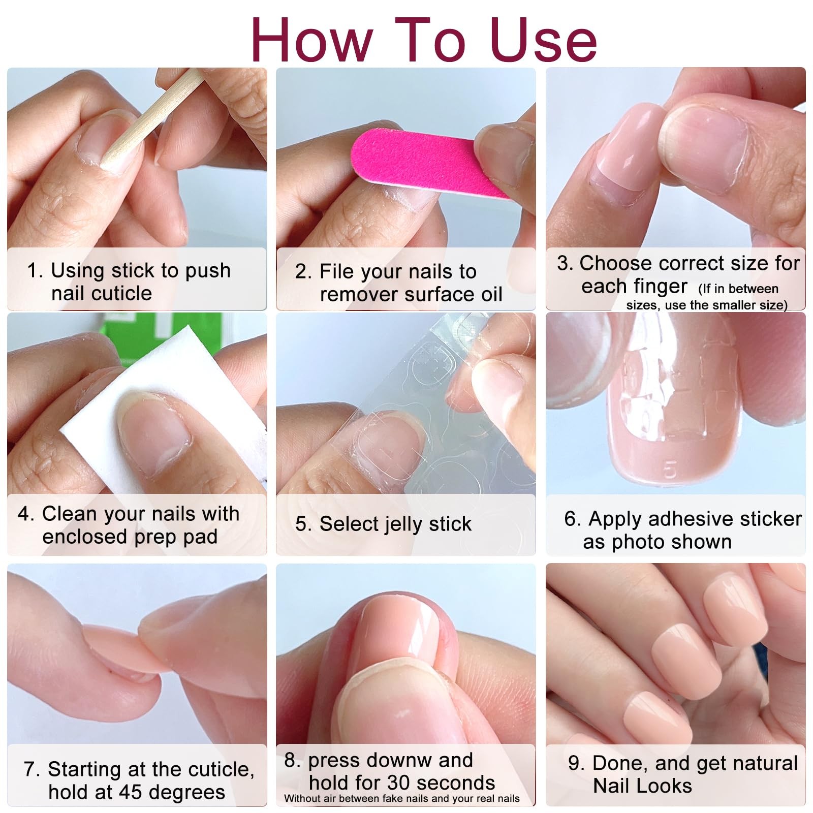240pcs Press on Nails Short Glossy White Fake Nails Short Square Full Cover A…