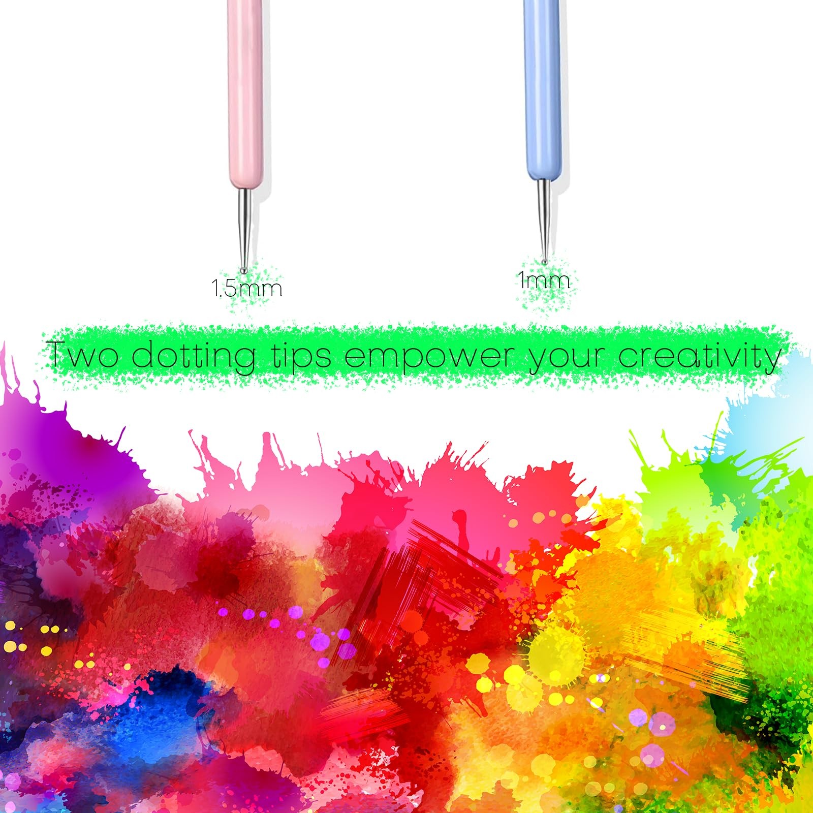 Nail Art Brushes Multi-Size Dotting Pens for DIY Art with Nail Polish Brush