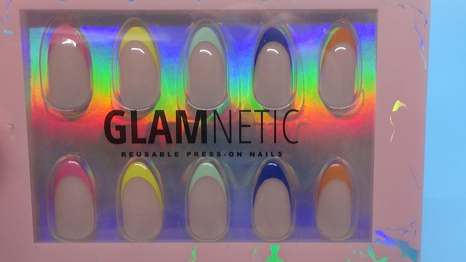 Glamnetic Press On Nails Sprinkles Reusable Semi-Transparent 24 Nail Kit w/ Glue
