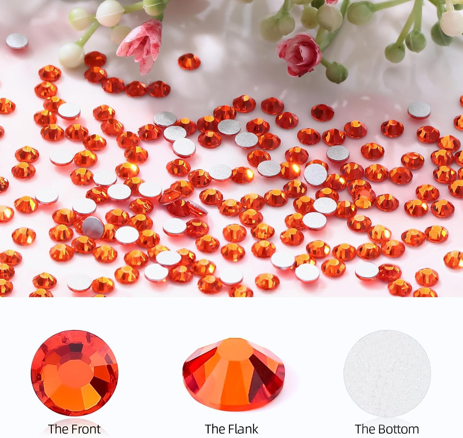 Hyacinth Flatback Rhinestones, Glass Rhinestones for Nail Art and Craft, Glue Fi