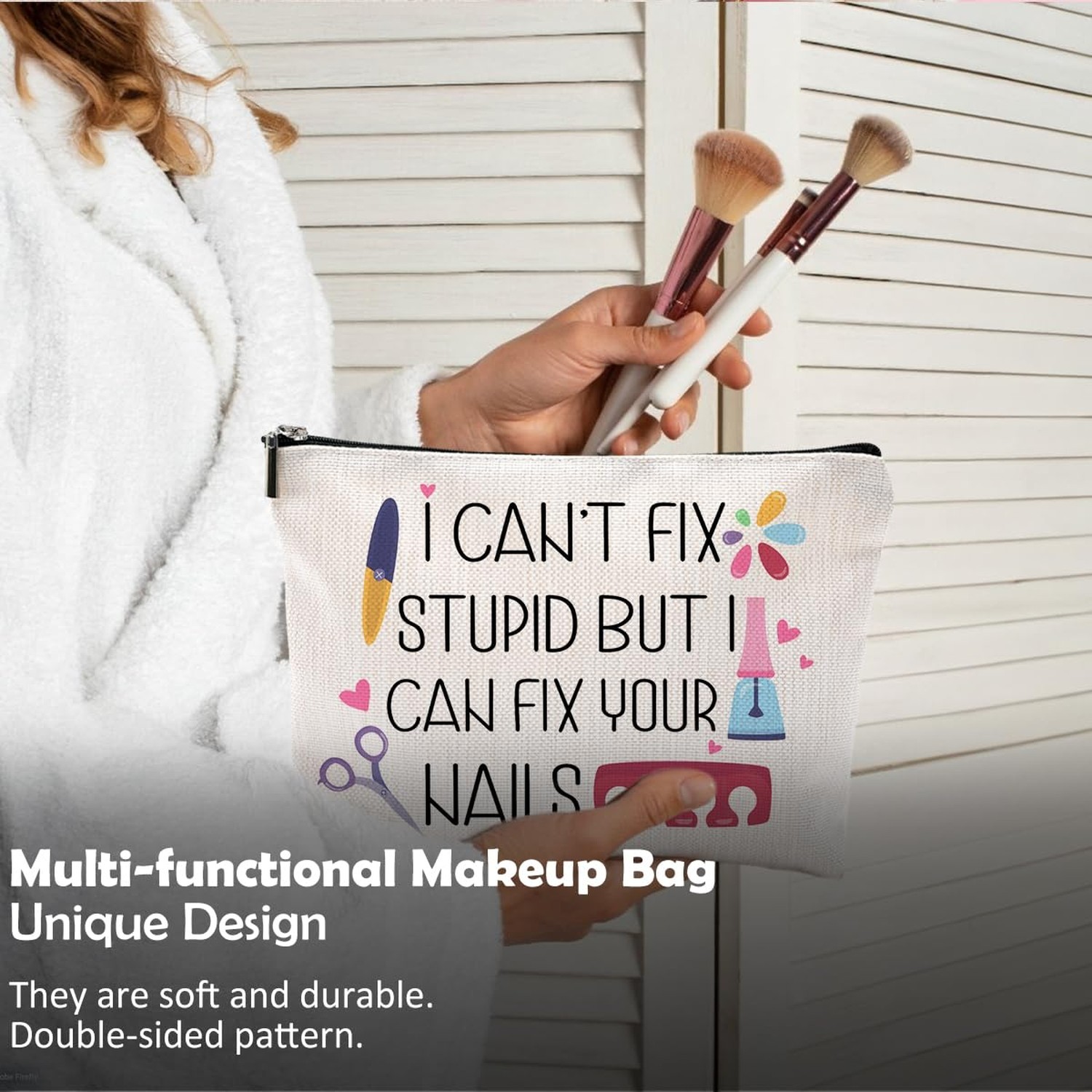 Nail Tech Gifts for Women Makeup Bag, Nail Tech Supplies, Gifts for Nail Tech…