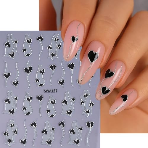 Valentine’s Day Nail Art Stickers 3D Bronzing Red valentines design style5