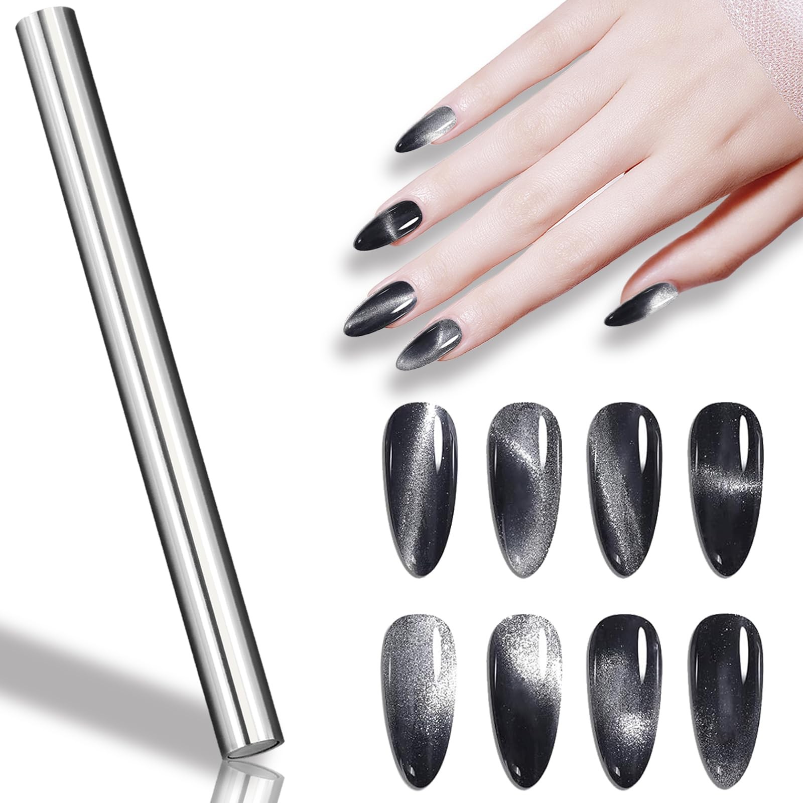Cat Eye Magnet for Nails, 5.9inch Super Long Double-head Nail Polish Magnet P…