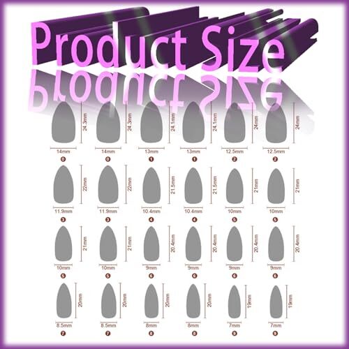 Chrome Metal Press on Nails Glossy Shine False Nails Gel Glue on Nails Purple