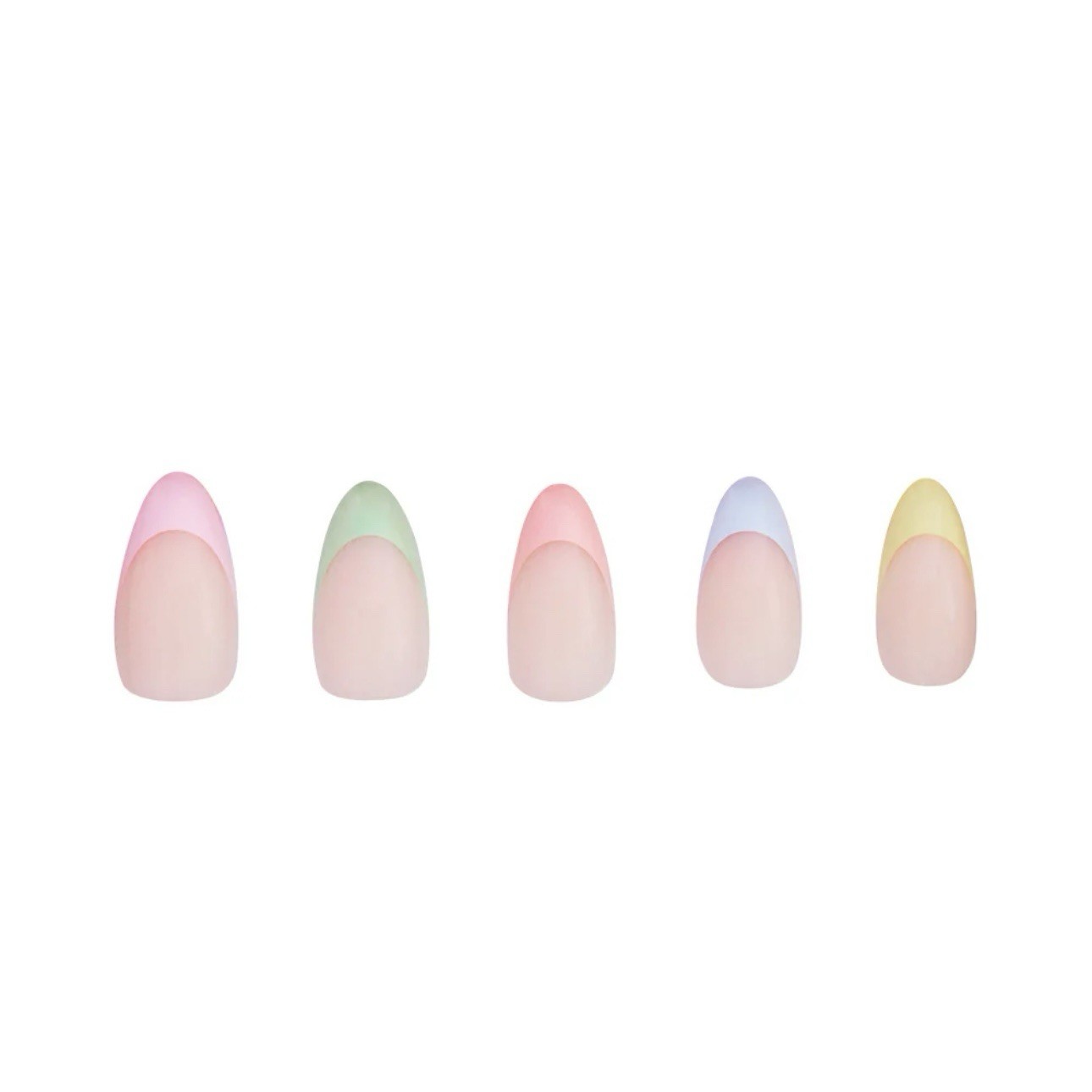 GLAMNETICS Press On Nails CONFETTI Short Almond BRAND NEW NIB Pastels FRENCH TIP