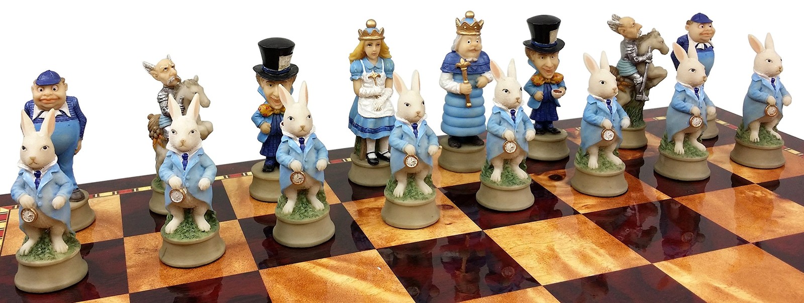 Alice in Wonderland Fantasy Chess Men Set 1 inch x 1 x 3.25 inches, Red