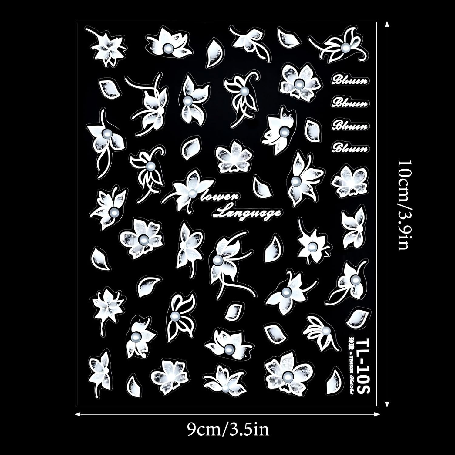 White Self Adhesive 3D Floral Lace Nail Decals Nail Art Supplies Floral Nail