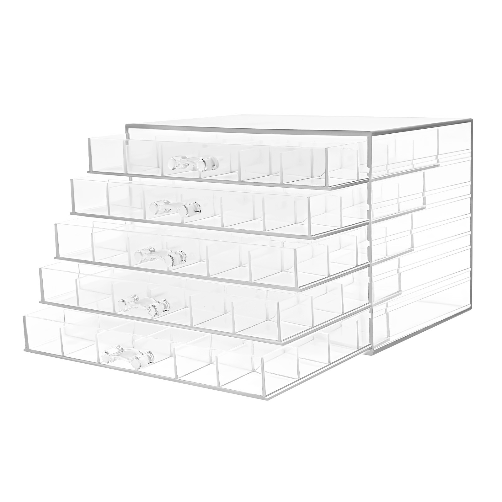 Rectangular 120 Grids Nail Art Storage Display Tray Box Acrylic Nail Art Tool