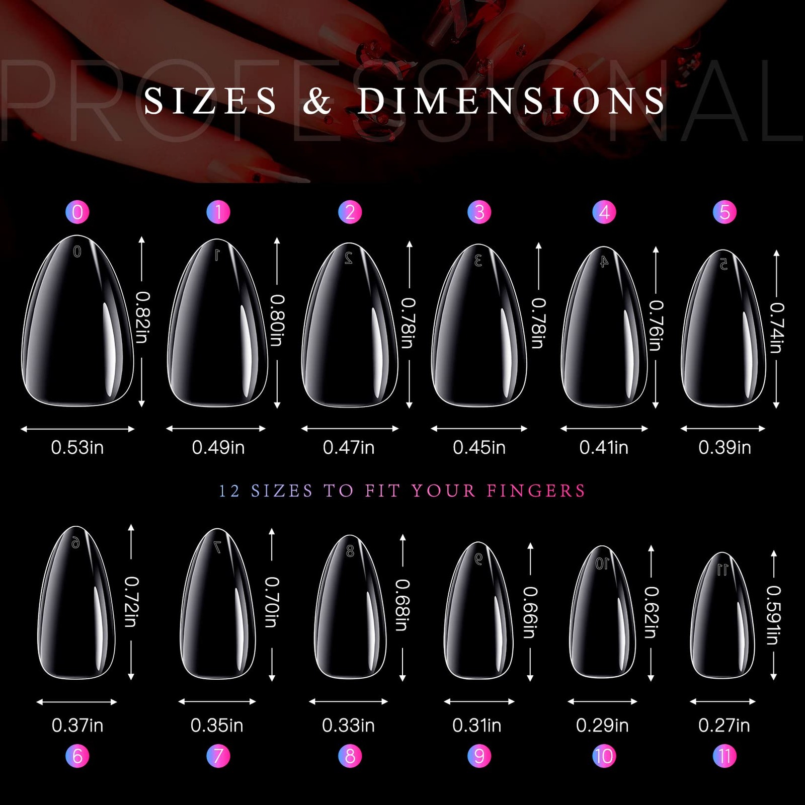 Krofaue 240PCS Clear Short Almond False Nails, Nails