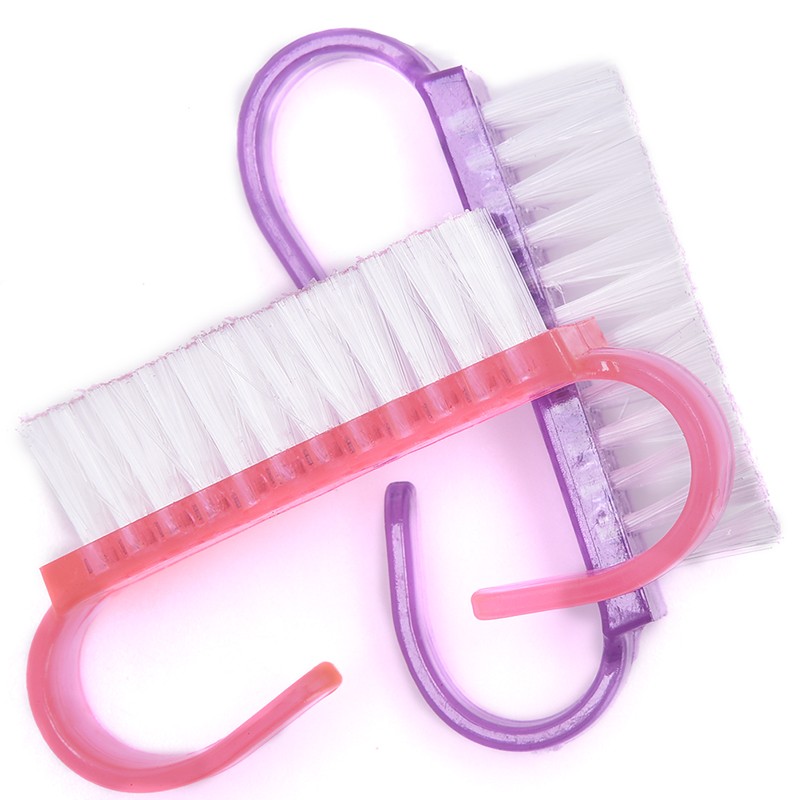 Plastic nail art small manicure pedicure brushes finger nail care dust clea.t2