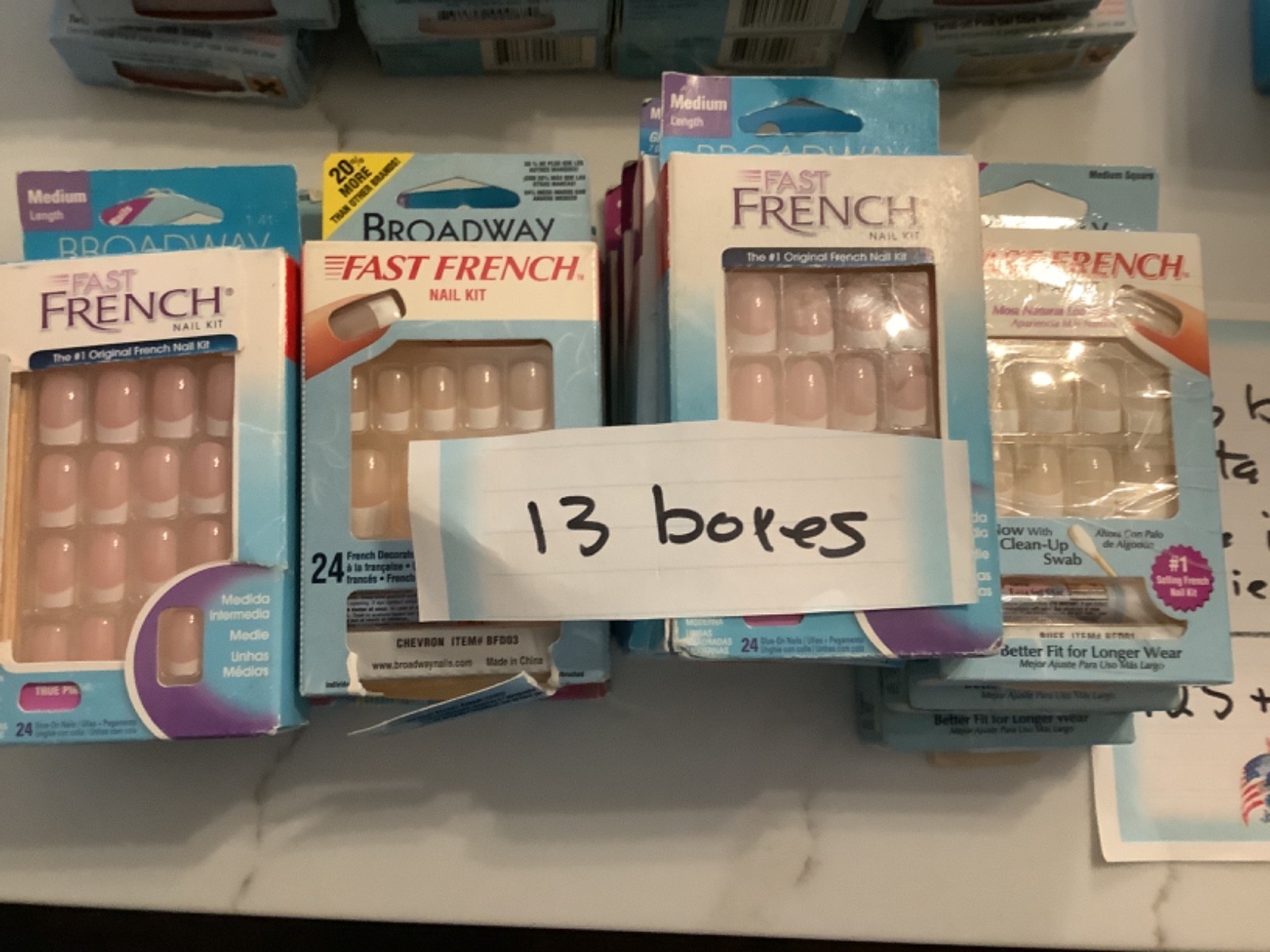 BROADWAY NAILS. lot of 63 boxes