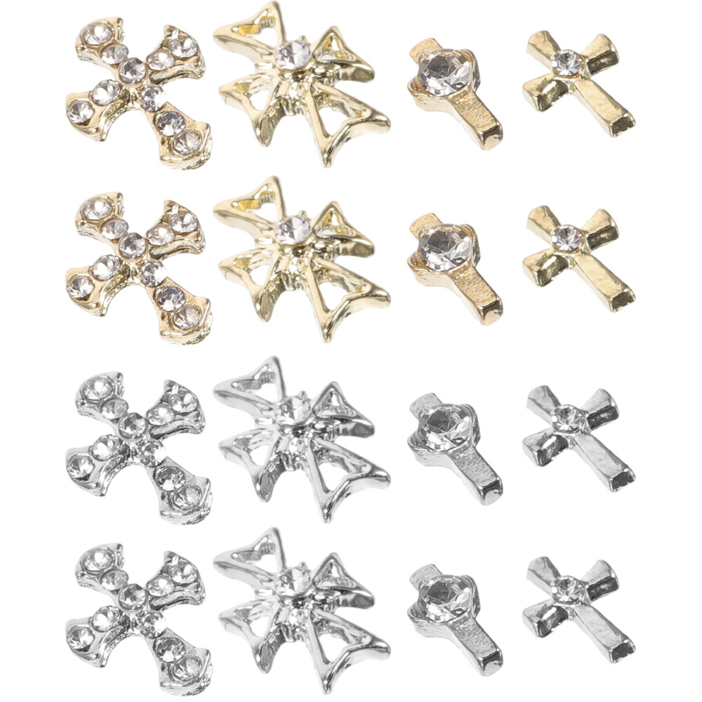 80Pcs Gothic Nail Charms Art Supplies for Acrylic Nails Halloween Cross Simple