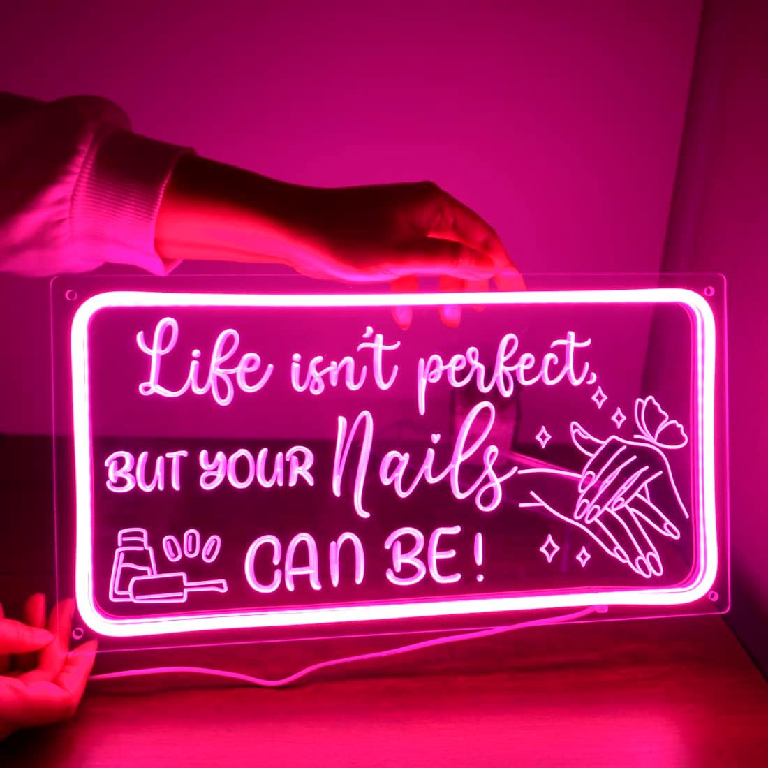 NAILS Neon Sign Nails Tech Spa Salon Studio Beauty Business Stores Logo Barber S