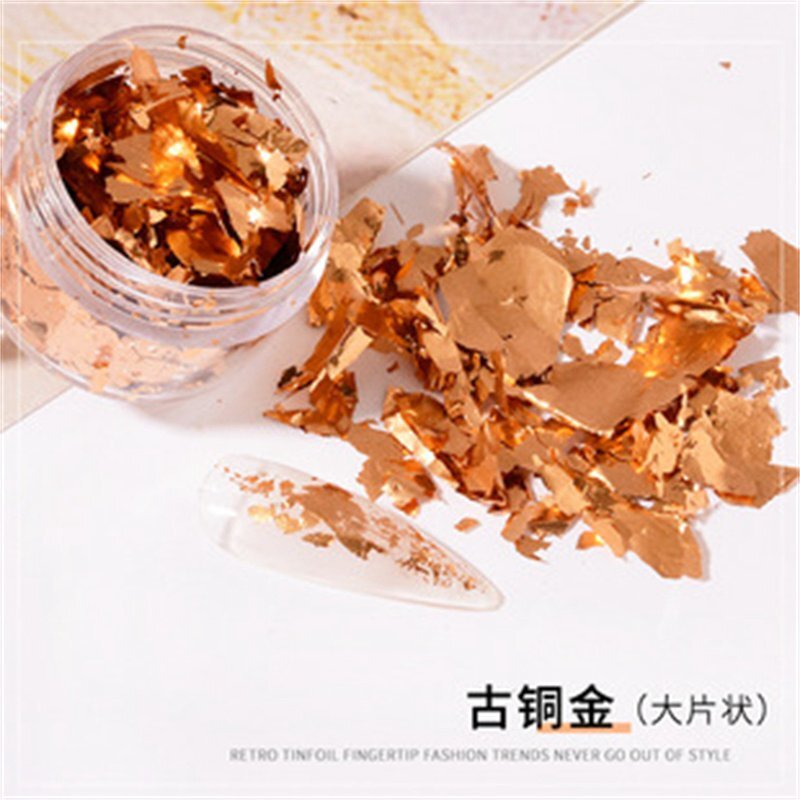 Gold Nail Stickers Sequins 3pcs Decorative Gold and Silver Shell Nail Polish