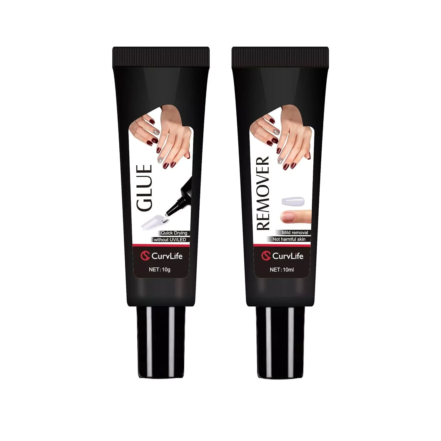 Newly Upgraded Quick Drying 10g Semi Solid Nail Glue with 10ml Remover for…