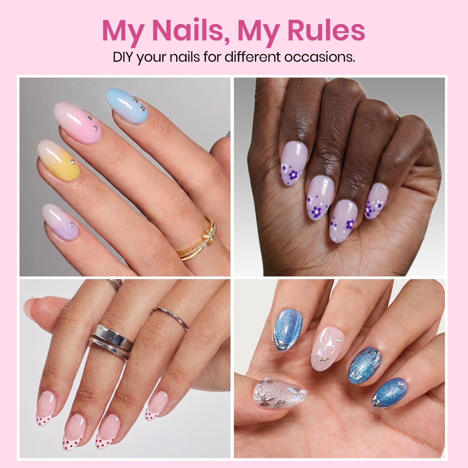 Beetles Gel Nail Tips Etch-X- Almond Short, Transparent Matte