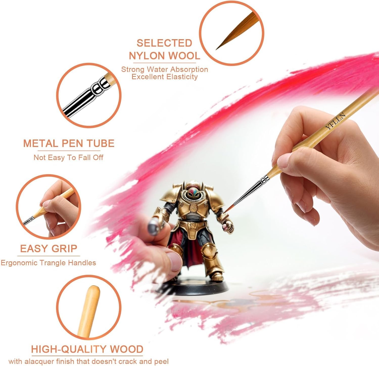 Very Small Paint Brushes Fine Tip for Nail Art Model Craft Painting Hobby Set