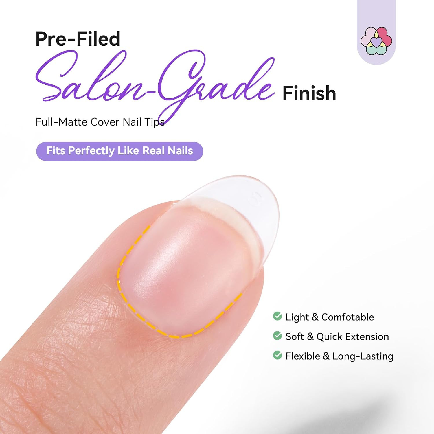Advanced Gel Nail Kit Almond | 15 Sizes Extra Short Almond Nail Tips, Nail Drill