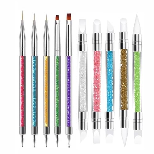 10Pcs Double-Ended Nail Art Tool Set – Professional Gel Nail Brush & Style 2