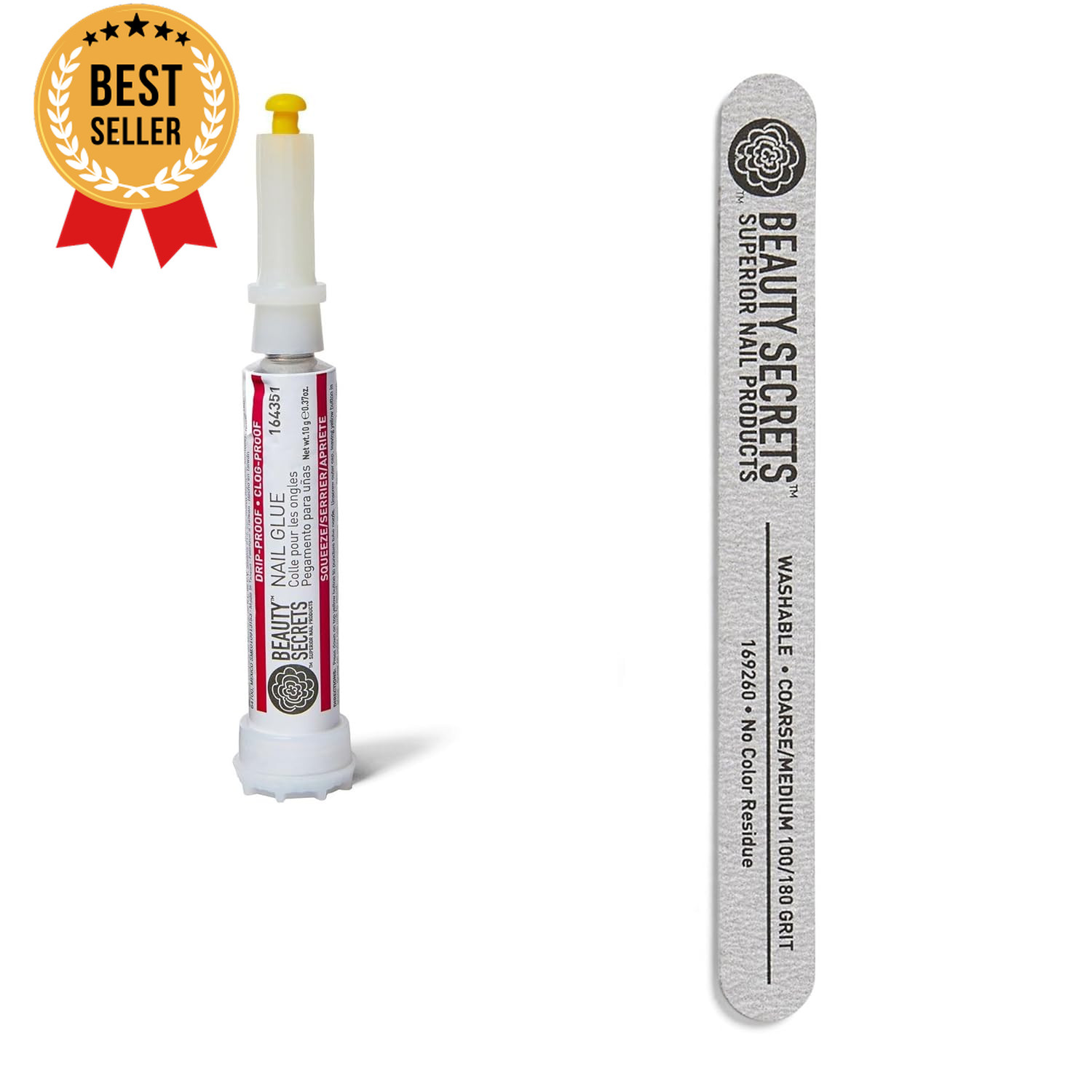 Drip & Clog Proof Nail Glue with Zebra Cushion Nail File 180/100 Grit