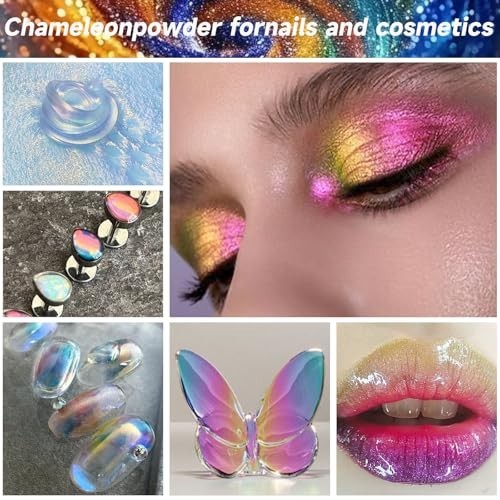 Optical Chameleon Chrome Nail Powder – Unicorn Color Shift for DIY Nail Art & Cr