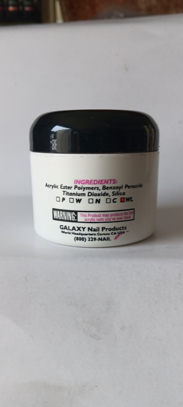 GALAXY Acrylic Fast Set WHITE LIGHTNING 2oz Acrylic Nail Powder (RARE HTF)