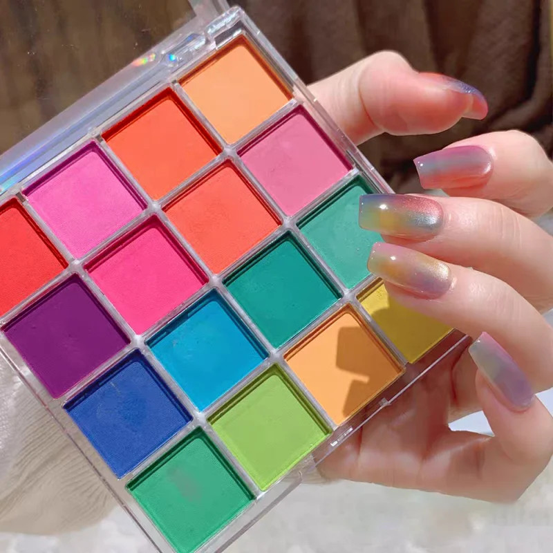 Colors Solid Rubbing Powder Nail Pigment Palette Set Gradient Ombre Nail Dust fo