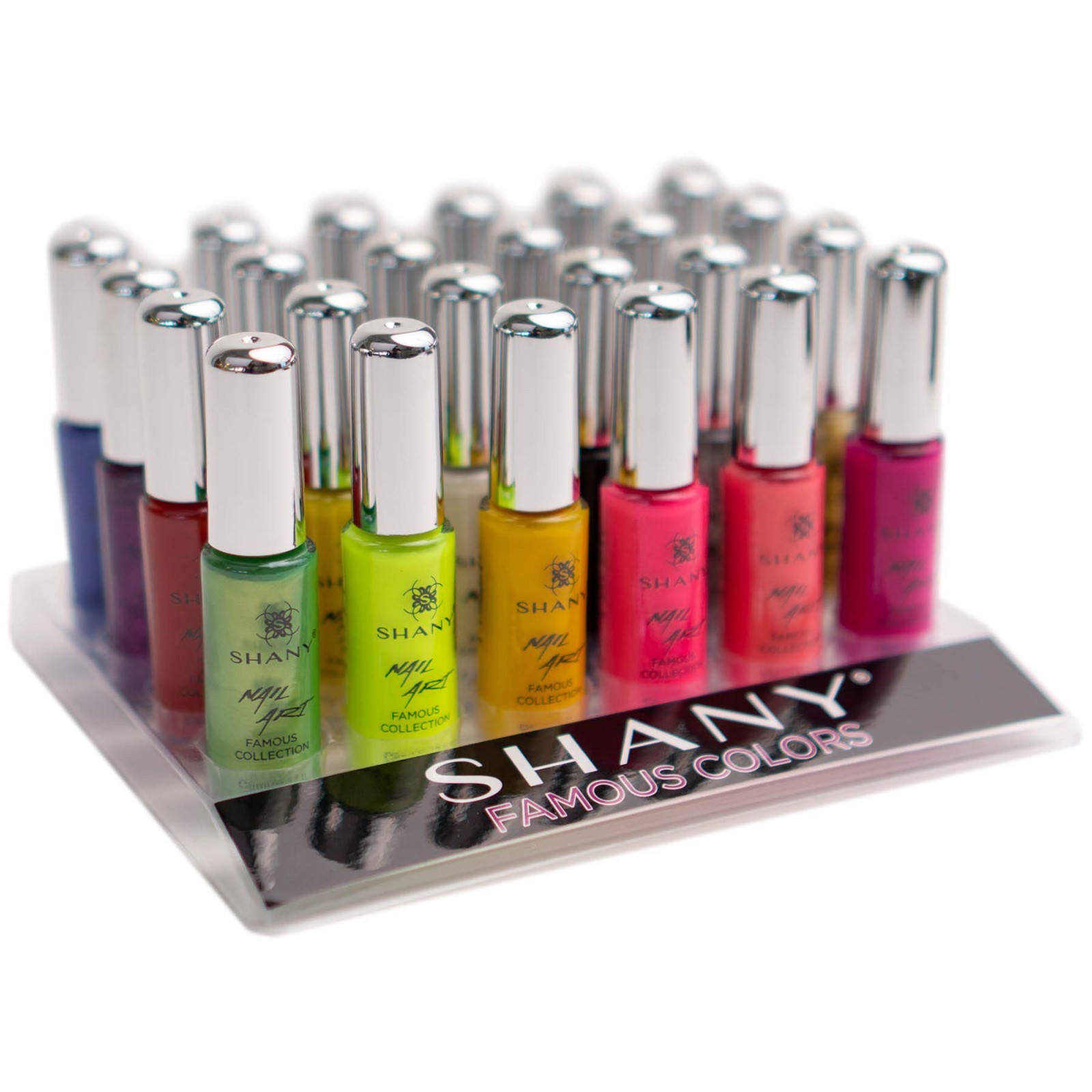 Nail Art Set – 24 Colors Glitter, Metallic, Neon & Matte Polish with Thin Brush
