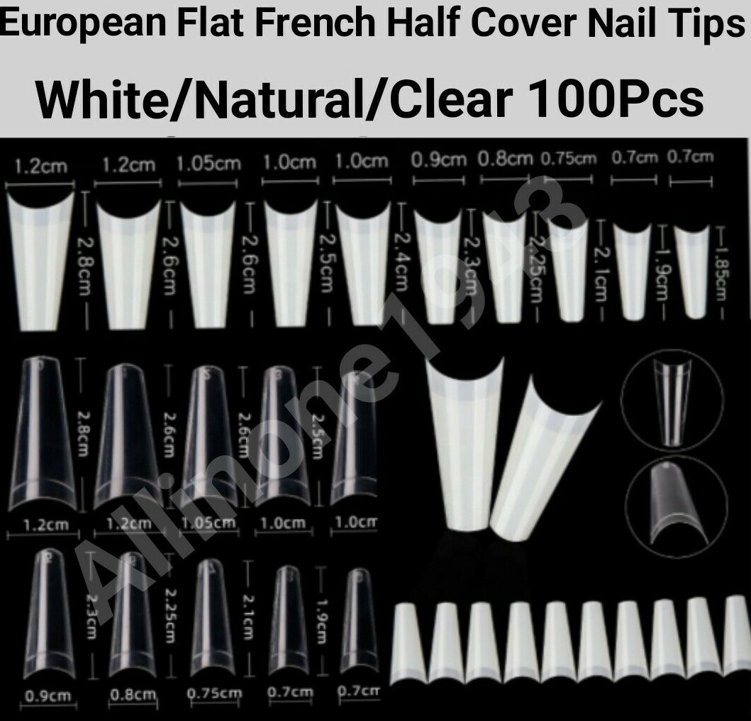100/500/1000 Pcs Flat French Half Cover Artificial Fake False Nail Tips – Jargod