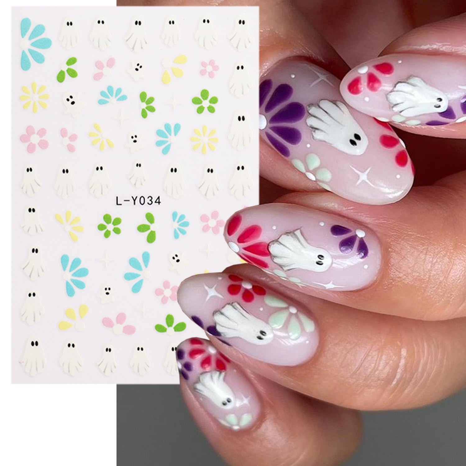 Halloween Nail Stickers for Nail Art Glow in The Dark 3D Self-Adhesive Supplies