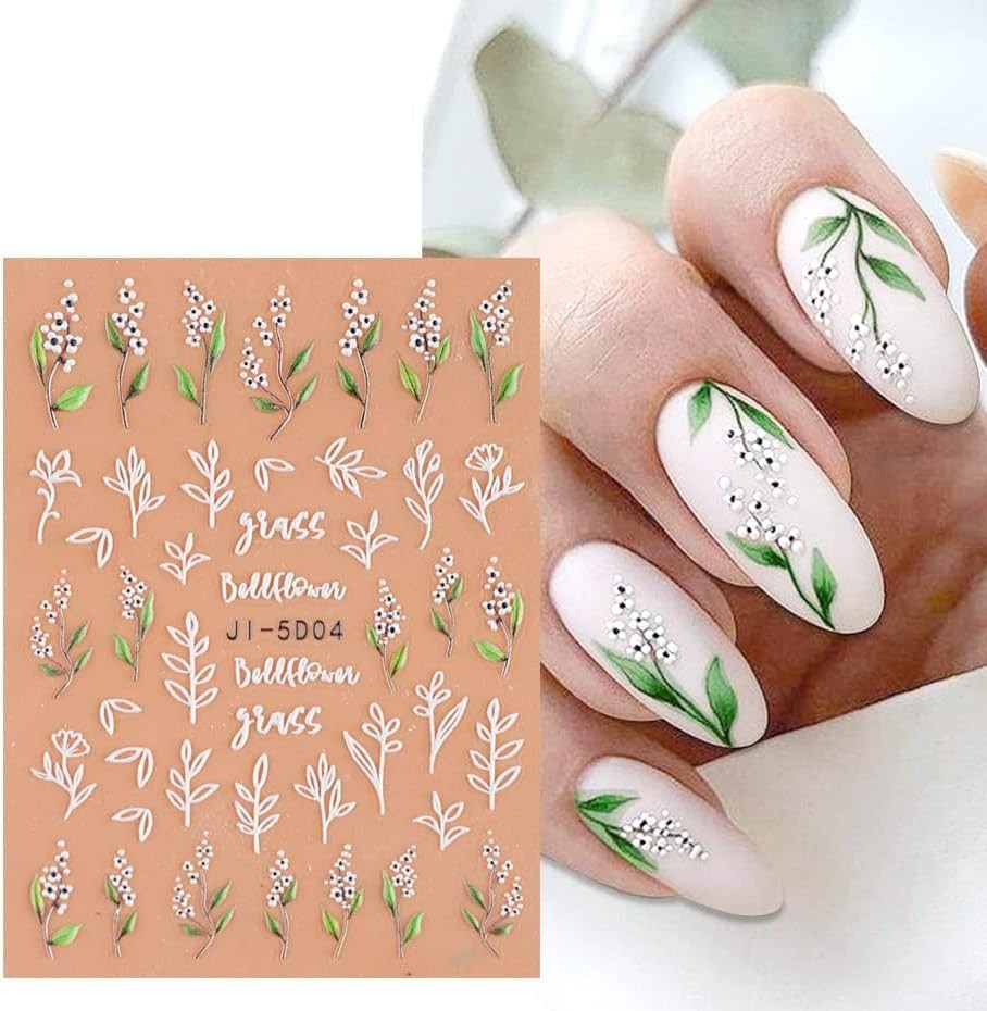 Waterproof 3D Flower Leaves Nail Stickers – Perfect Gift for Nail Lovers
