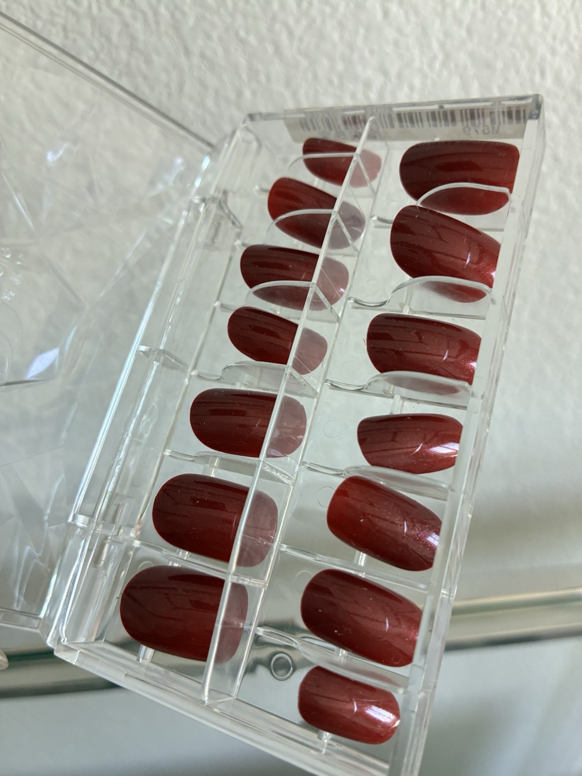 NEW Rich Wine Red Glossy Oval Press On Nails | Full Set | Deep Burgundy