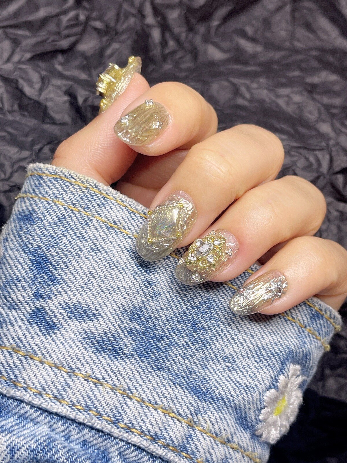 🔥CUSTOM Gel Press On False Nails set /Handmade size：S（15 11 12 11 9mm）