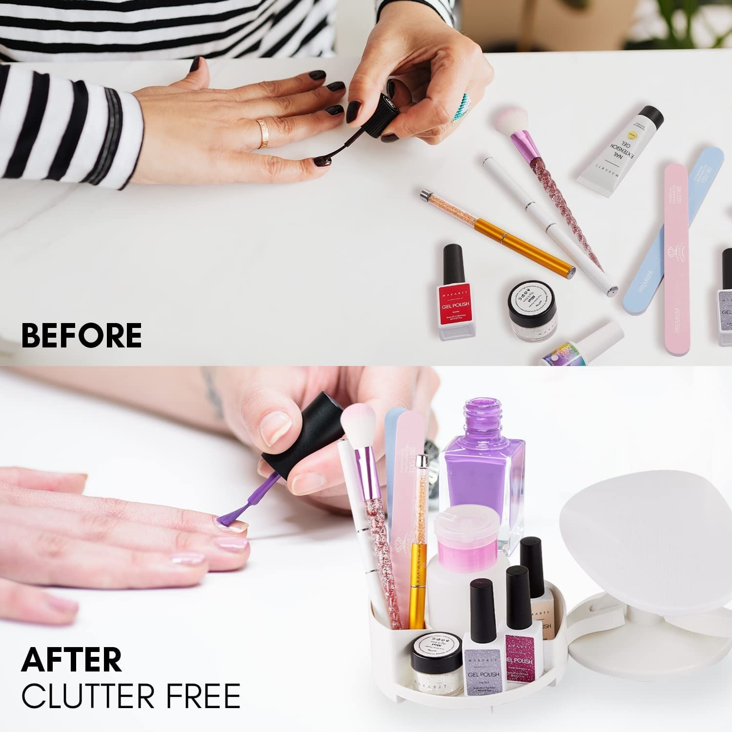 Adjustable Nail Polish Holder & Multi-Purpose Stand for Salon Quality Results