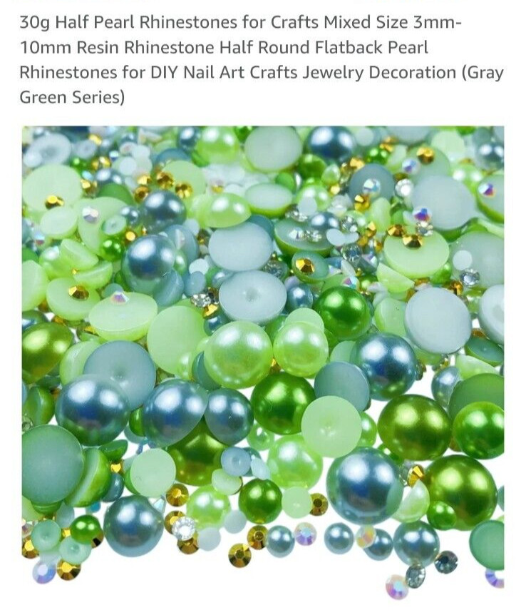 Flatback Pearls & Rhinestones Nail Art