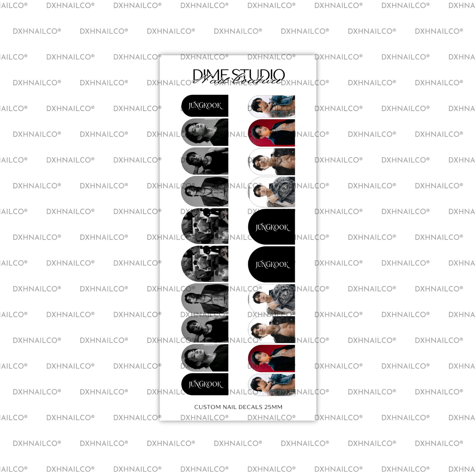 Jeon Jungkook BTS Nail Decals Kpop Concert Water Transfer Nail Wraps