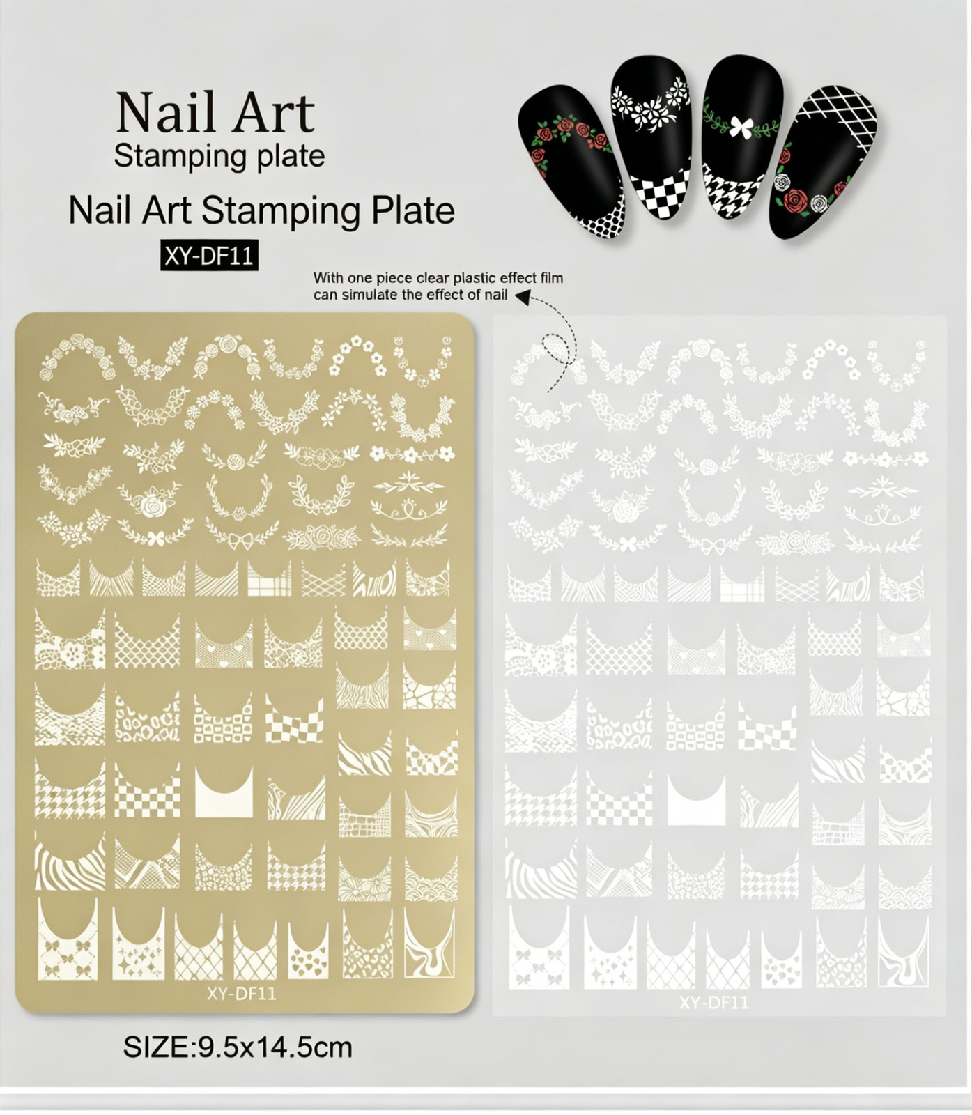 Nail Art French Stamp Silicone Double Head Transfer Stamper Transparent Printing