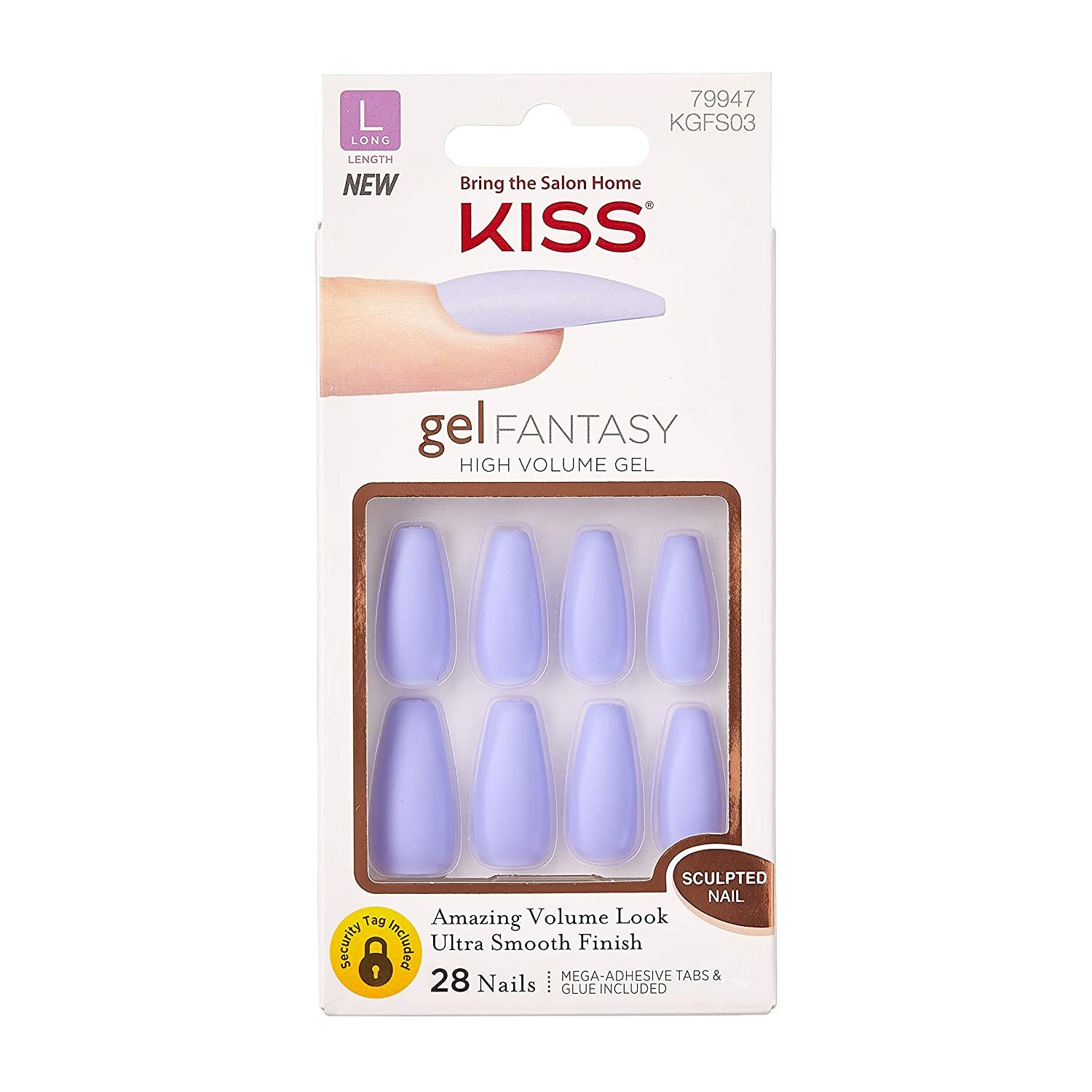 Kiss Gel Fantasy High Volume Gel Long Nails, KGFS03