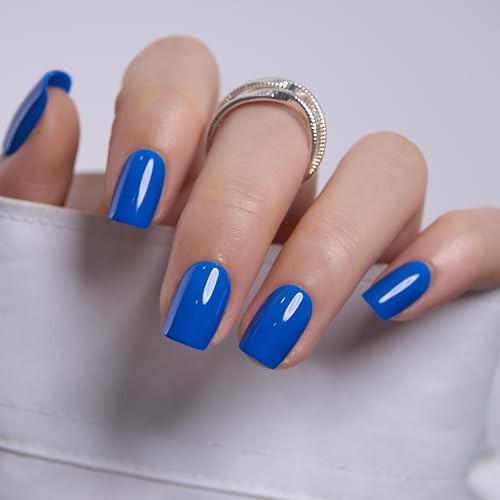 Short Square Ombre Cat Eye Press On Nails, Cloud Fade Gray White | Cobalt Rush