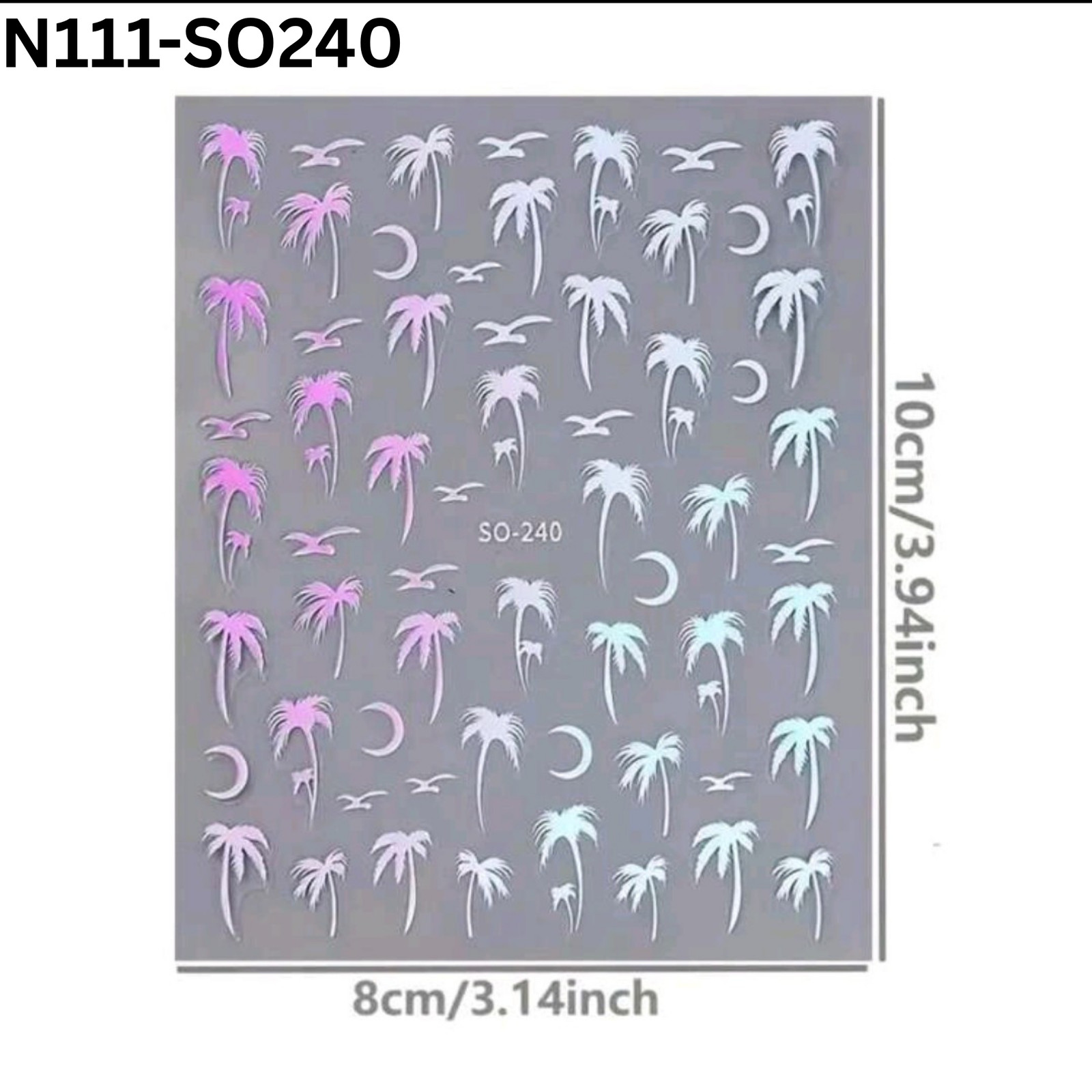 Palm Tree Nail Stickers 3D – Tropical Beach Nail Art Decals for DIY Manicure & S