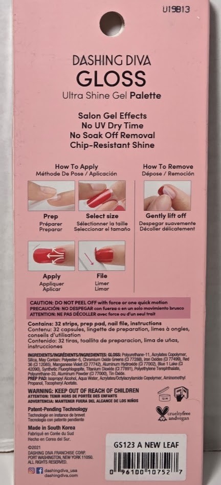 Dashing Diva Gloss Ultra Shine Gel Nail Strips (4PKGS) GET JADED, LEAF IT BE, IV