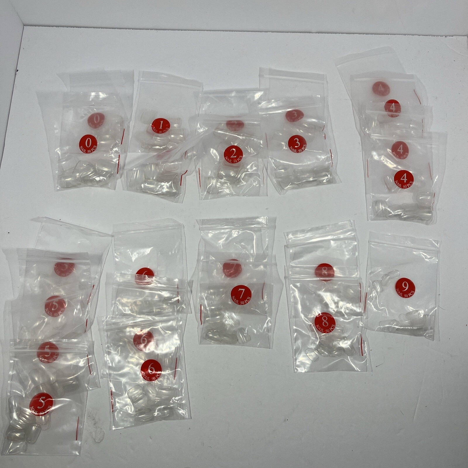 Nail Salon Nails 0-9 Clear