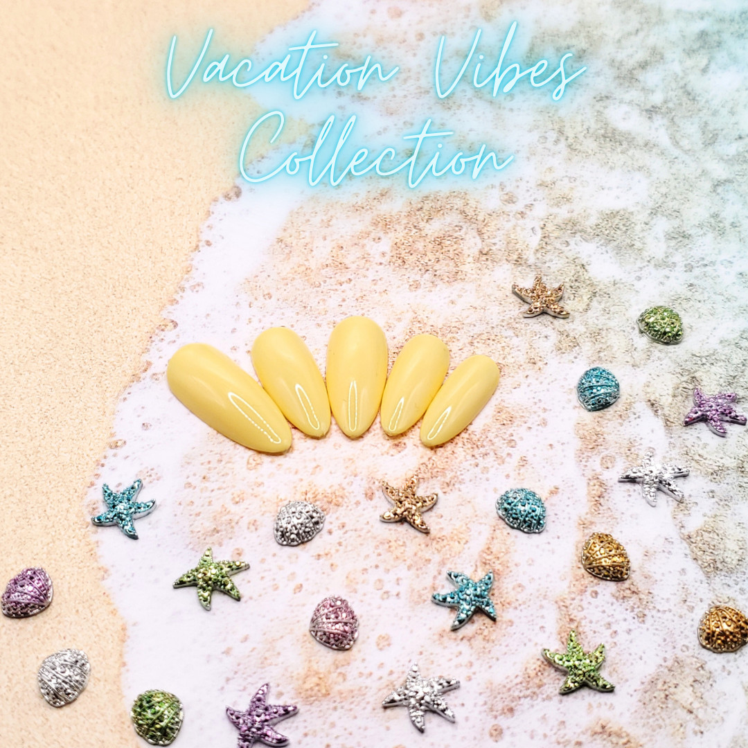 #431 Pastel Yellow Press On Nails | Handmade | Hard Gel Glue On Nails