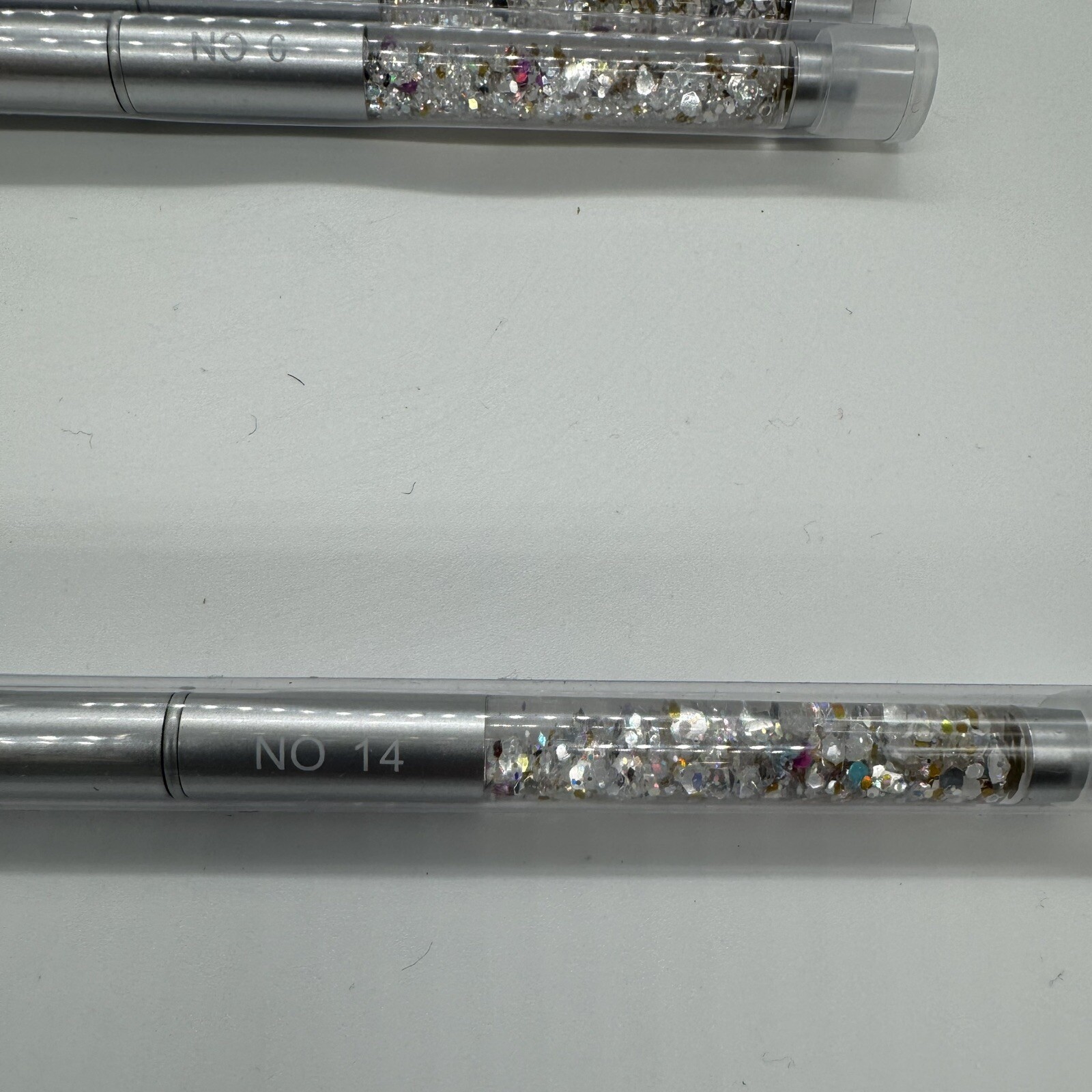 Acrylic Nail Brush Set 4 Pieces Saviland Kolinsky Sizes 6/10/12/14 Glitter NEW