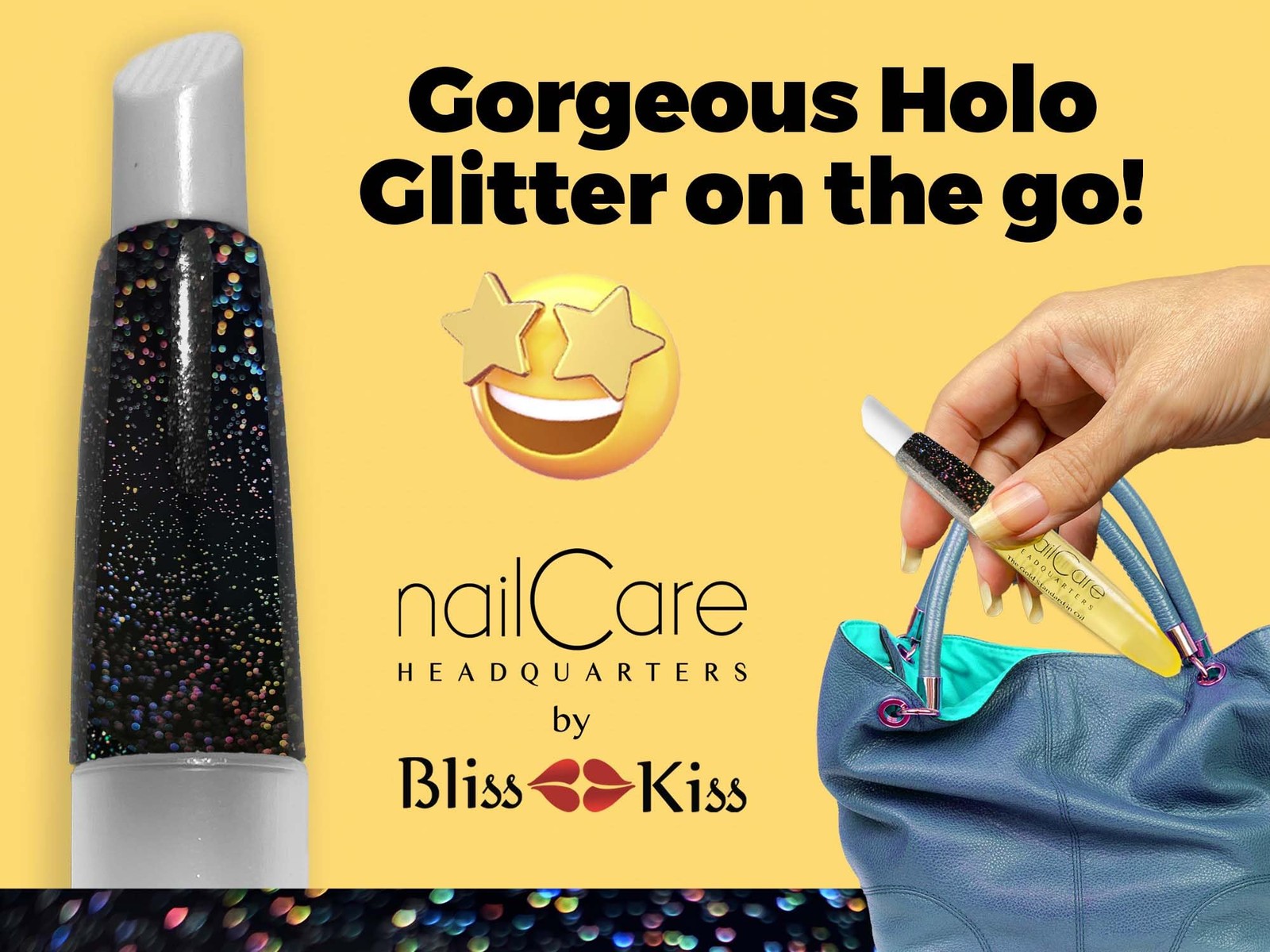 Refillable Holographic Cuticle Oil Pen for Nails 3-Pack, Glitter