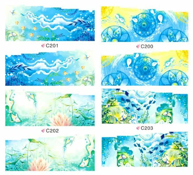 22 sets Nail art water transfer decal sticker wrap C series Beach Ocean Sea C03