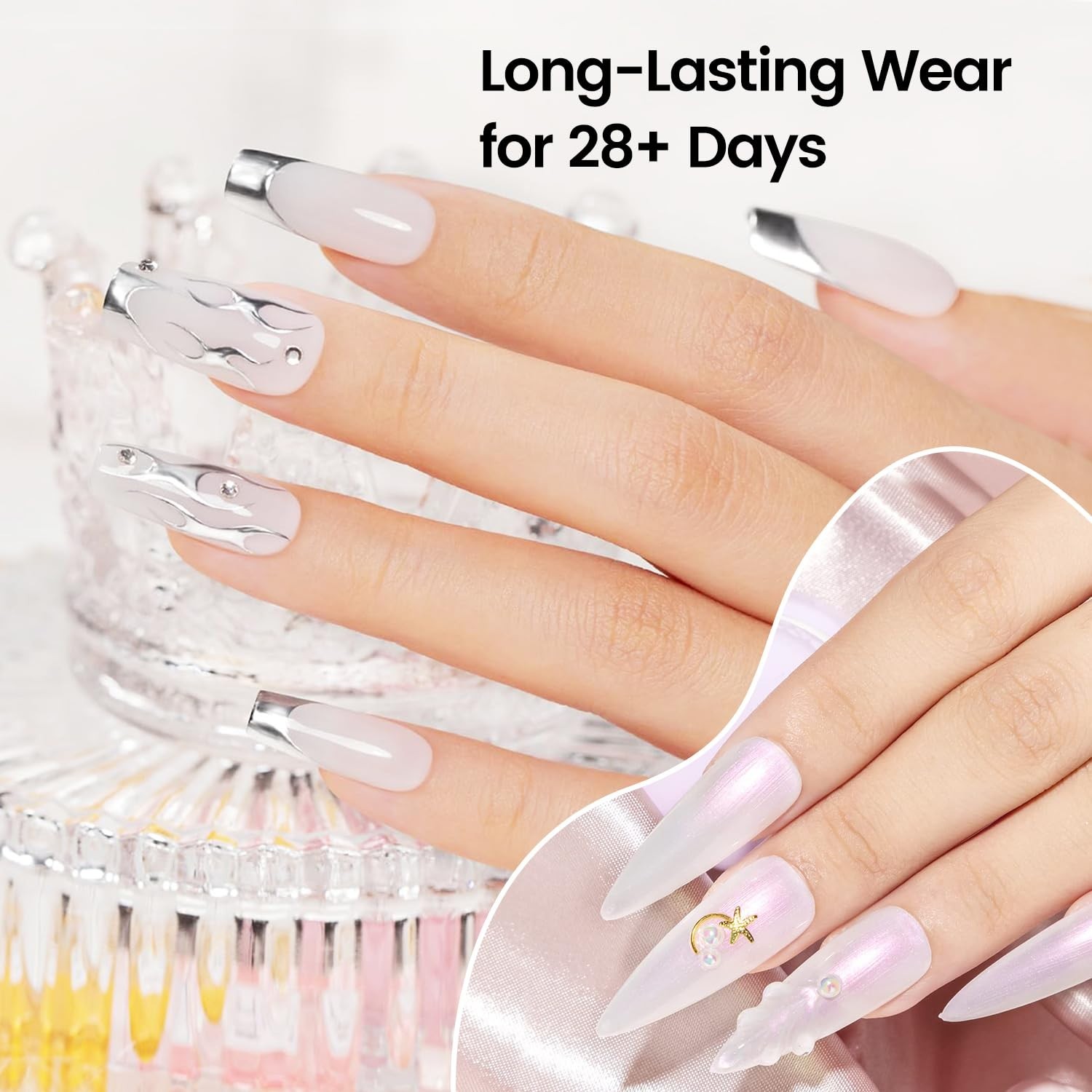 10ml Clear Nail Glue Gel Compatible with Acrylic Long Lasting Extension