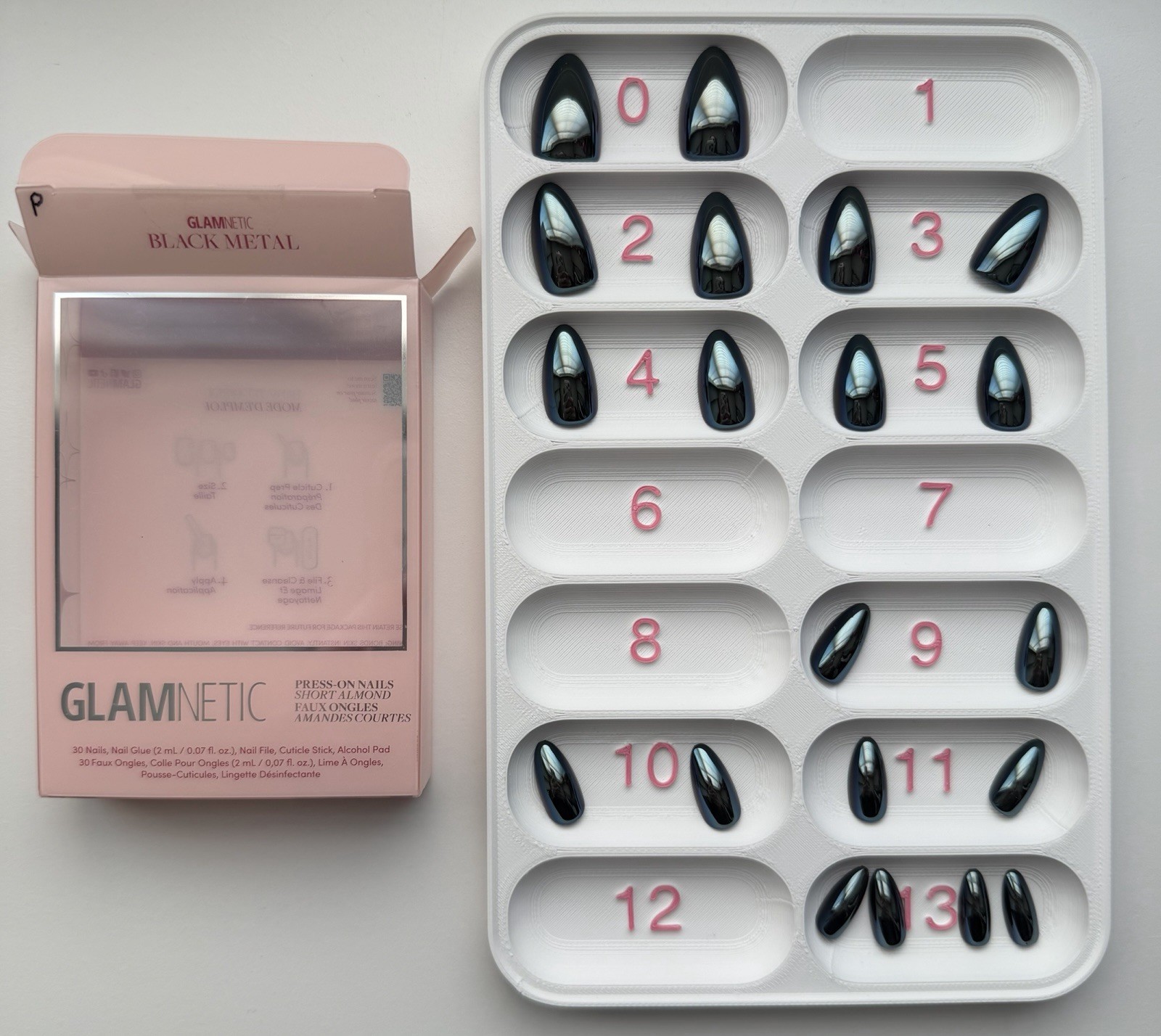 Glamnetic Press-On Nails Partials Short Almond Multicolor, Glue Included