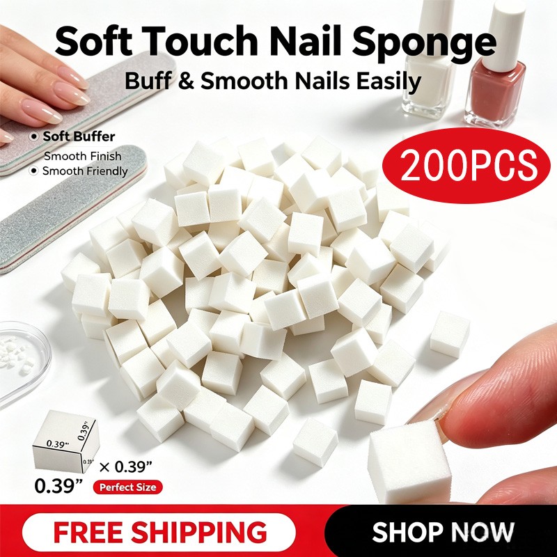 200Pcs Soft Nail Art Sponges Gradient Ombre Blush Manicure Tools DIY Nail Design
